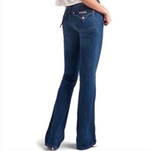 Hudson Jeans Mid-Low Rise Flare Dark Wash Blue Denim Jeans Size 29